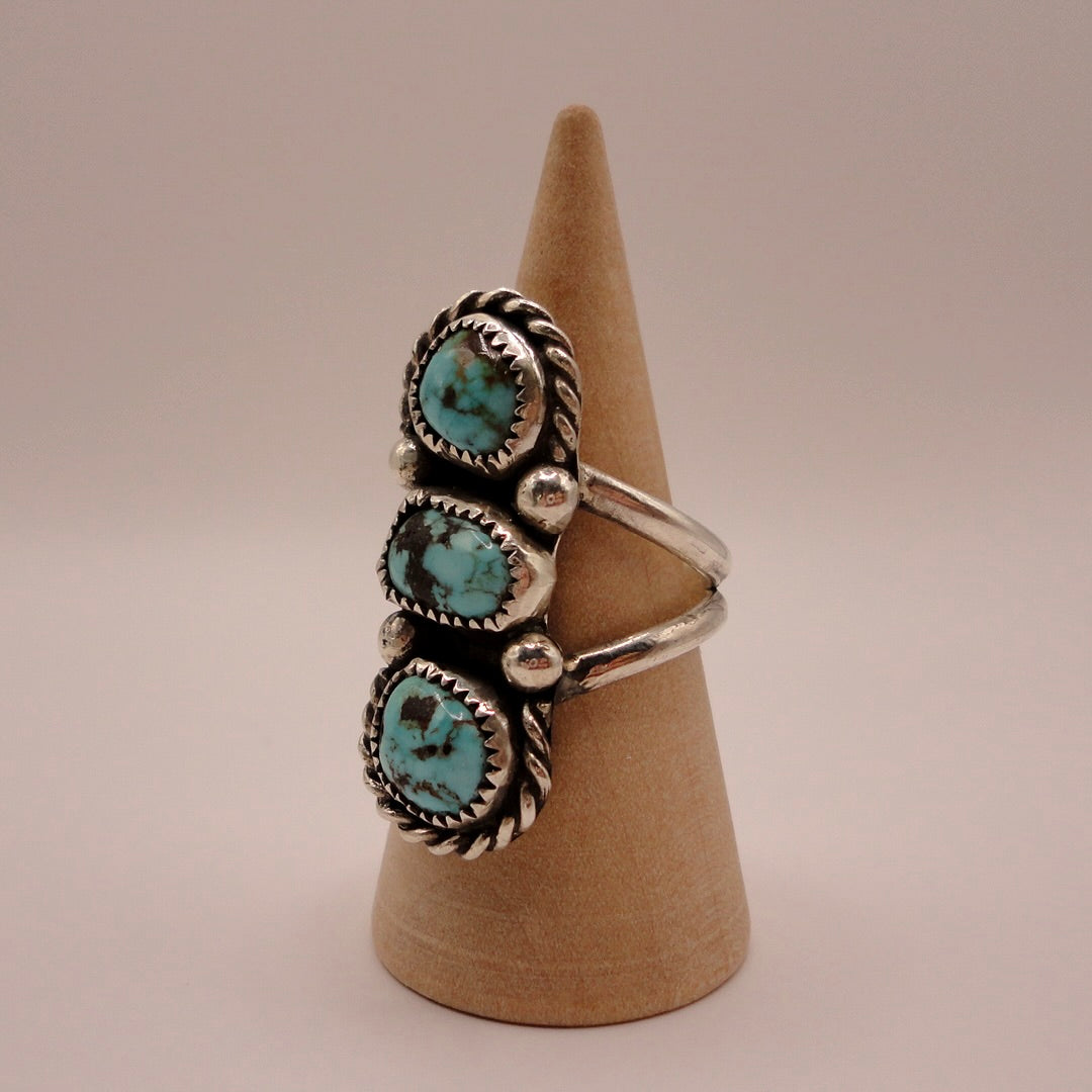 Sterling Silver Triple Turquoise Ring