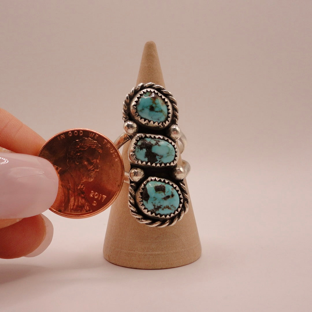 Sterling Silver Triple Turquoise Ring