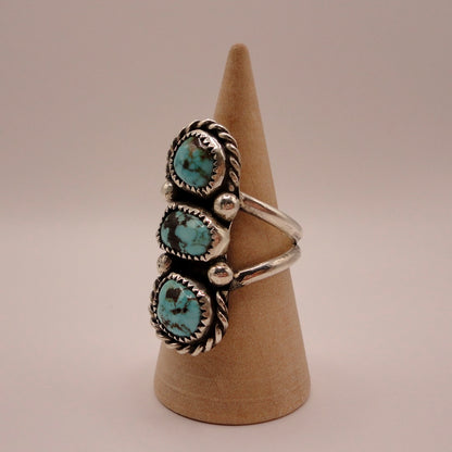 Sterling Silver Triple Turquoise Ring