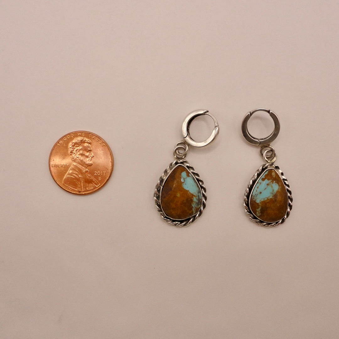 Turquoise Huggie Hoops