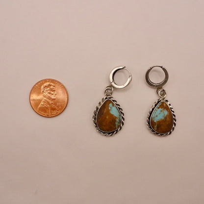 Turquoise Huggie Hoops